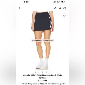 Splits59 Black Skirt with White Accents